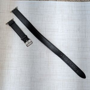 Apple Watch Double Tour Black Leather Strap Band